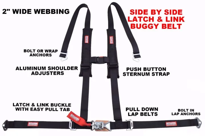 Racer Direct 4-Point Latch Link Racing Harness for UTV/ATV Off