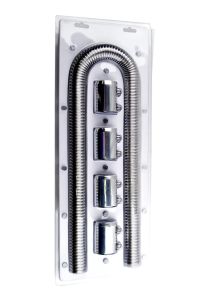 S7310 48” Universal Stainless Steel Corrugated Radiator Hose Kit Billet Aluminum Ends