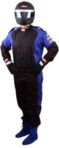 RJS Elite Series Driving One Piece Suits Blue and Black SFI 3.2A/5