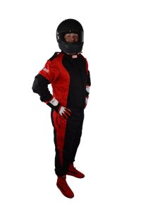 RJS Elite Series Driving One Piece Suits Red and Black SFI 3.2A/1
