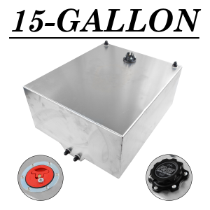 15 GALLON ALUMINUM FUEL CELL W/SENDING UNIT 0Ω EMPTY - 90Ω FULL