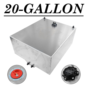 20 GALLON ALUMINUM FUEL CELL W/SENDING UNIT 0Ω EMPTY - 90Ω FULL