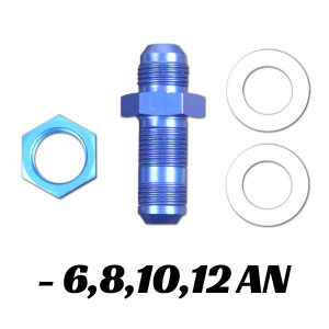 RACERDIRECT AN FUEL CELL FITTING WITH WASHERS ANODIZED BLUE