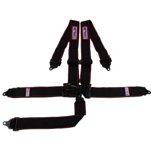 RJS SFI 16.1 Elite L&L Harness 3" Pull Down Lap Belt Bolt 3" Shoulder Harness Individual Roll Bar Mount Wrap/Bolt 3" Single Sub Wrap/Bolt Black/Red