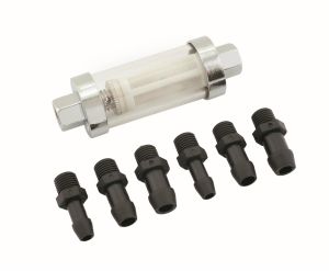 Mr. Gasket Clear View Fuel Filters Inline, Clearview, Universal, Fittings for 1/4 in., 5/16 in., 3/8 in